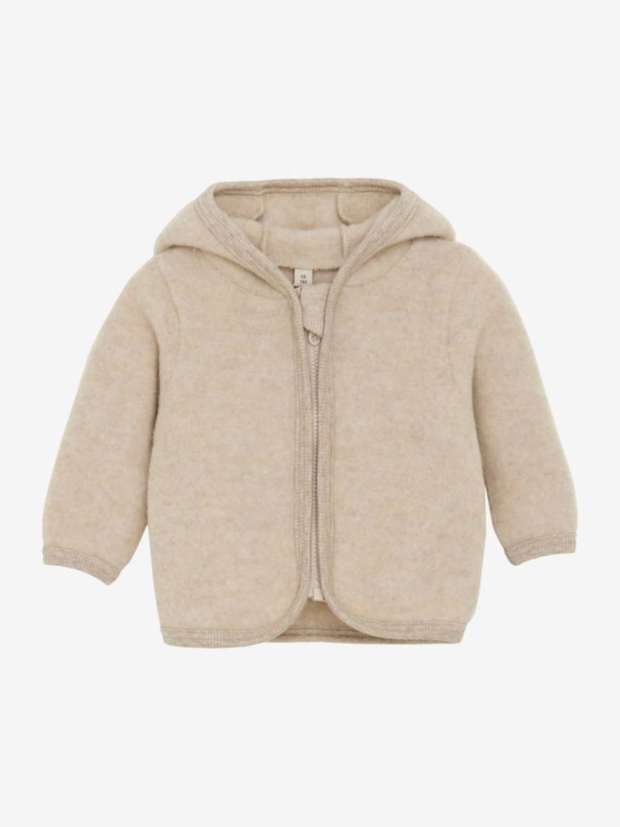 HUTTEliHUT | Jacket Ears Wool Fleece - Camel Melange | Torgunns Barneklær AS