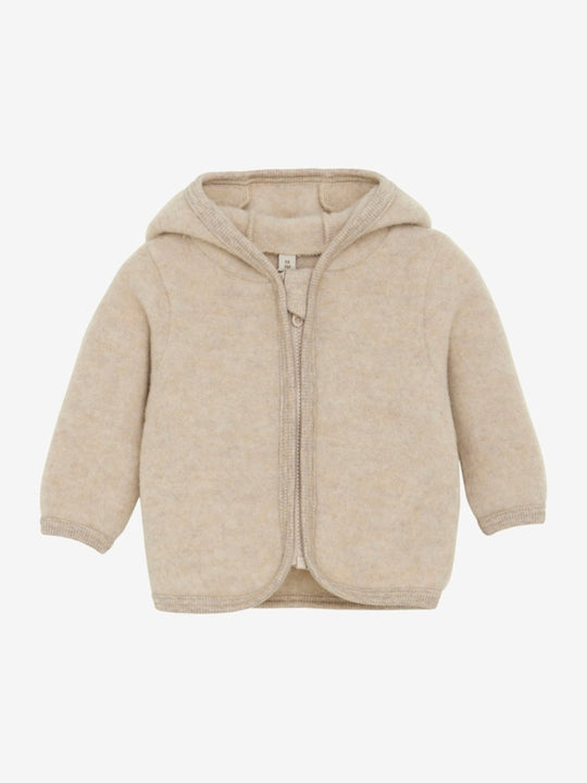 HUTTEliHUT | Jacket Ears Wool Fleece - Camel Melange | Torgunns Barneklær AS
