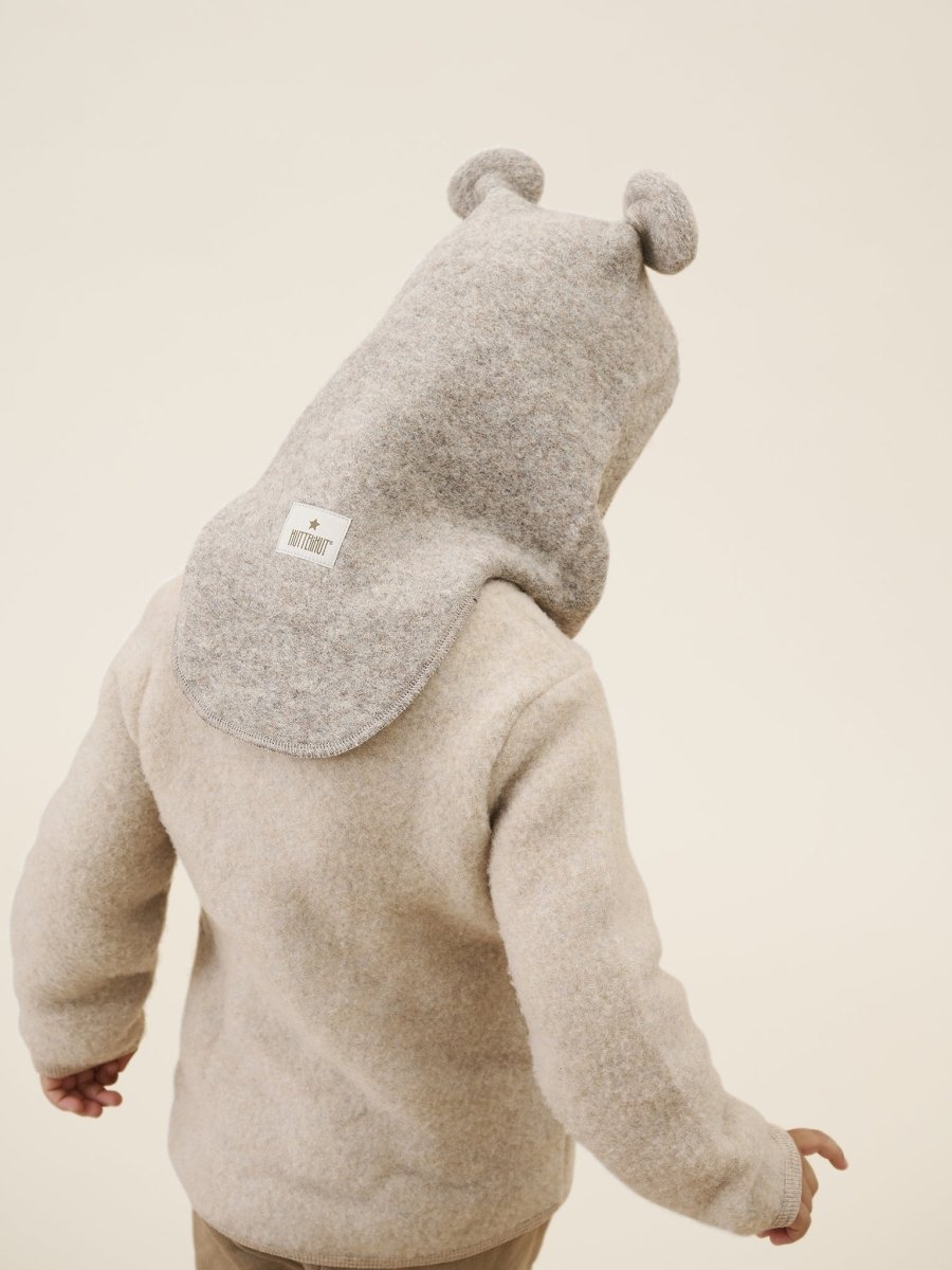 HUTTEliHUT | Jacket Ears Wool Fleece - Camel Melange | Torgunns Barneklær AS
