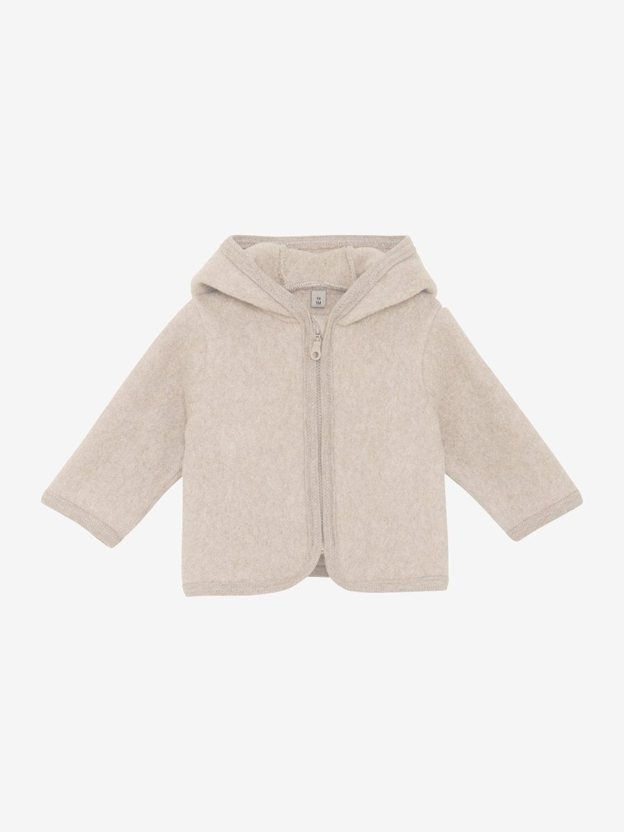 HUTTEliHUT | Jakke m/ører i bomullsfleece – Camel Melange | Torgunns Barneklær AS