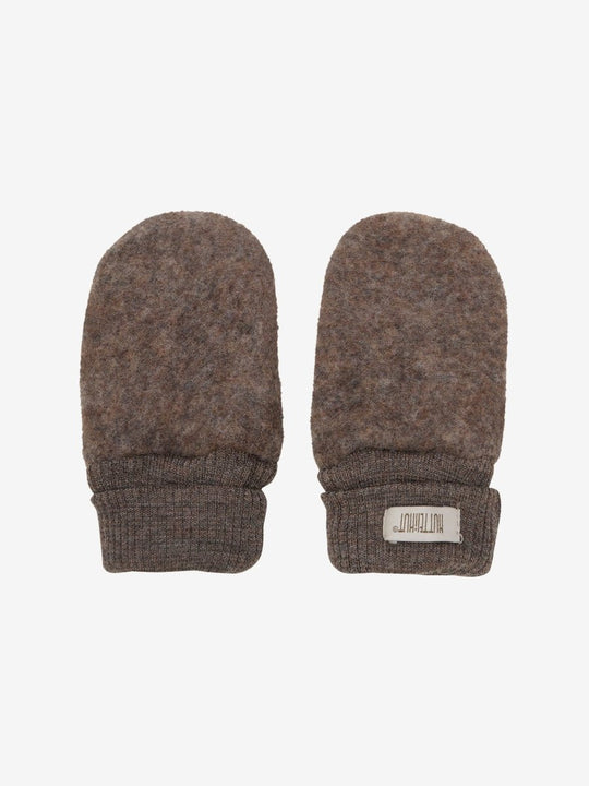 HUTTEliHUT | Mittens Wool Fleece 2 - layer - Brown Melange | Torgunns Barneklær AS