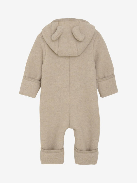HUTTEliHUT | Pram Suit Ears Wool Fleece - Camel Melange | Torgunns Barneklær AS