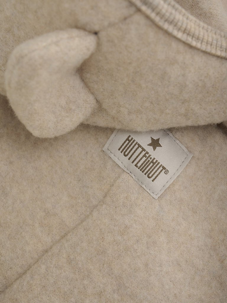 HUTTEliHUT | Pram Suit Ears Wool Fleece - Camel Melange | Torgunns Barneklær AS