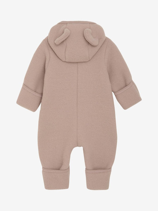 HUTTEliHUT | Pram Suit Ears Wool Fleece - Mahogany Rose | Torgunns Barneklær AS