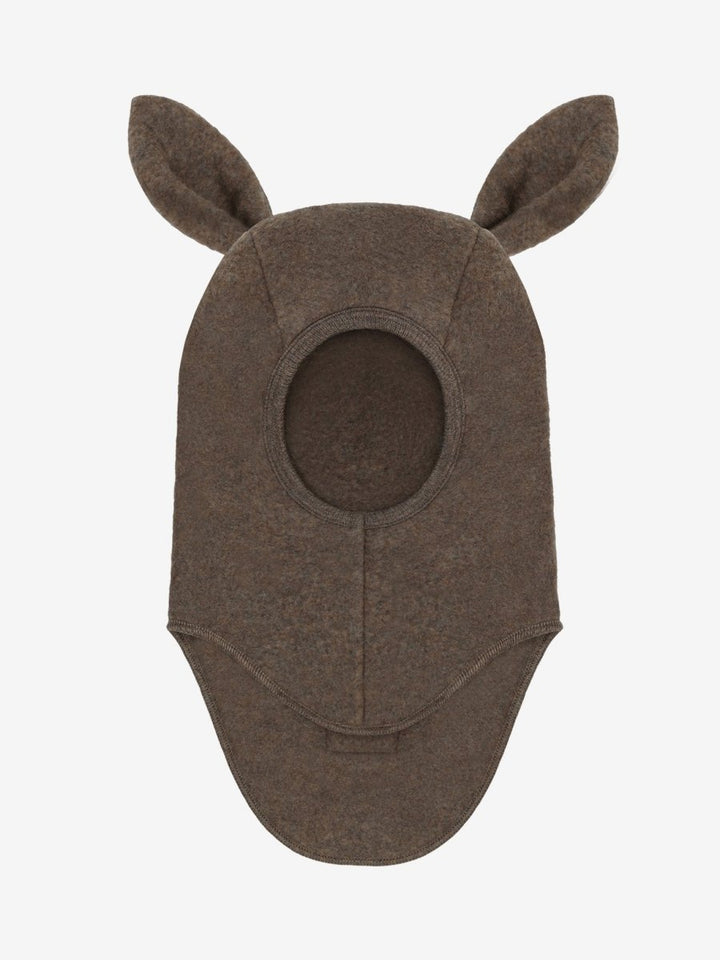 HUTTEliHUT | Ullfleece Balaclava m/kaninører - Brown Melange | Torgunns Barneklær AS