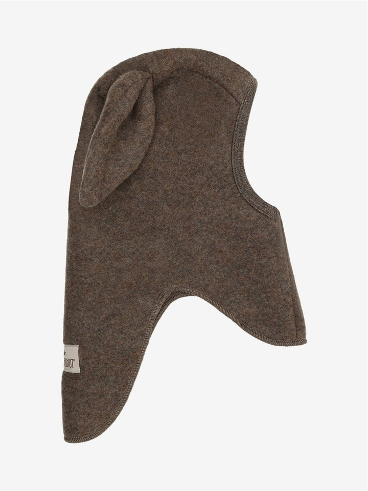 HUTTEliHUT | Ullfleece Balaclava m/kaninører - Brown Melange | Torgunns Barneklær AS