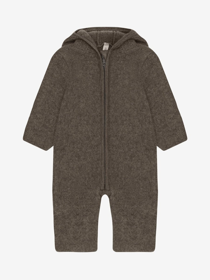HUTTEliHUT | Ullfleece Dress m/Bamseører - Brown Melange | Torgunns Barneklær AS