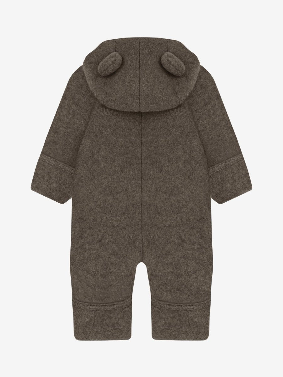 HUTTEliHUT | Ullfleece Dress m/Bamseører - Brown Melange | Torgunns Barneklær AS