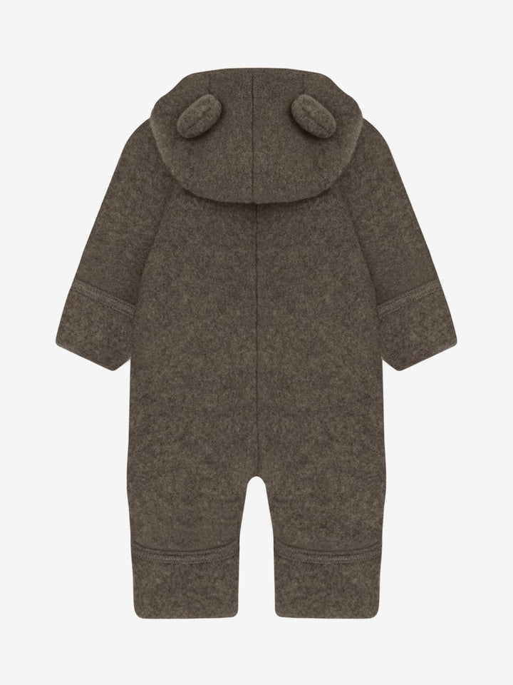 HUTTEliHUT | Ullfleece Dress m/Bamseører - Brown Melange | Torgunns Barneklær AS