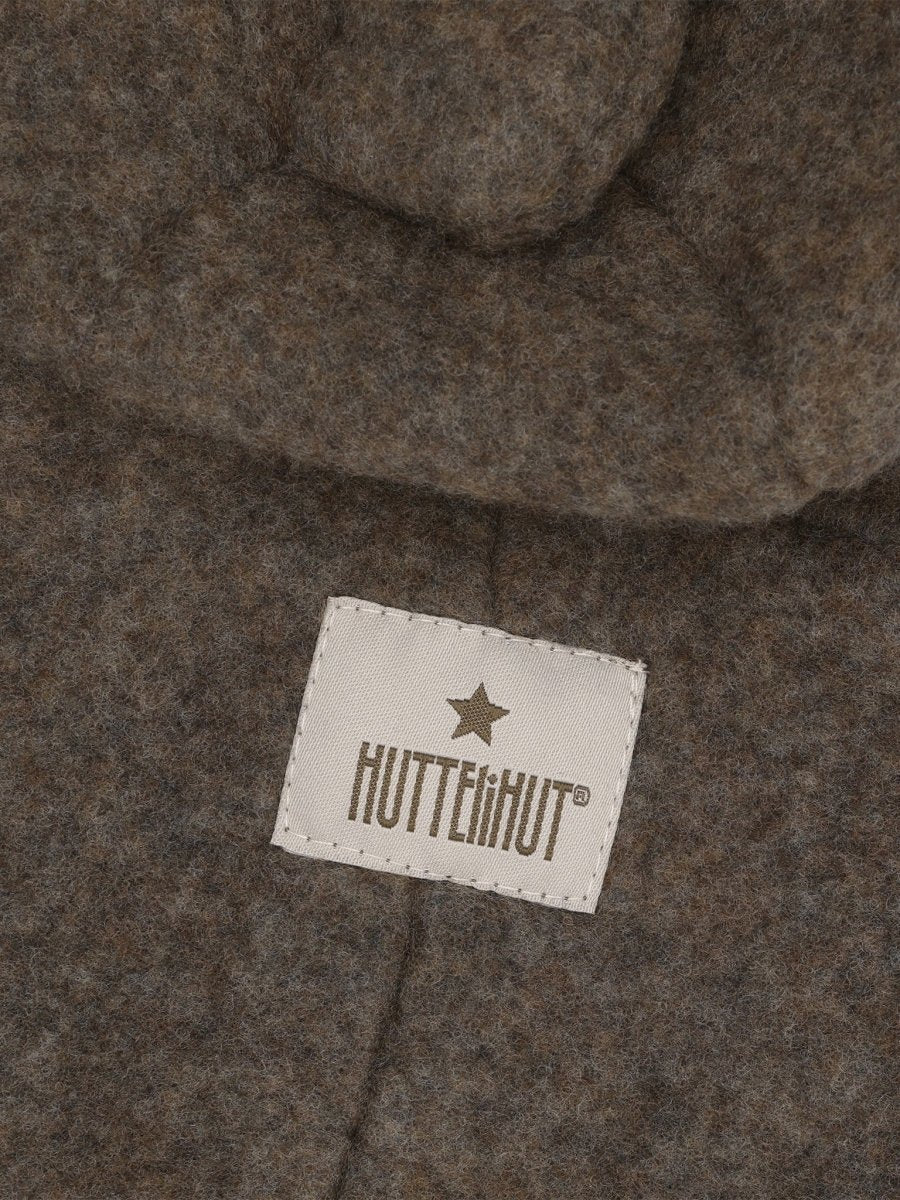 HUTTEliHUT | Ullfleece Dress m/Bamseører - Brown Melange | Torgunns Barneklær AS