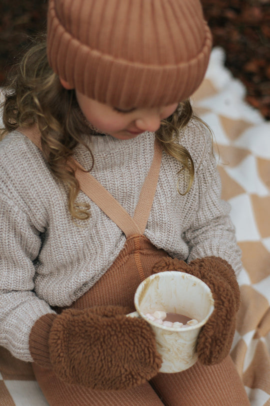 SillySilas® | Wooly Leggings m/seler - Cappuccino Brown - Torgunns Barneklær AS