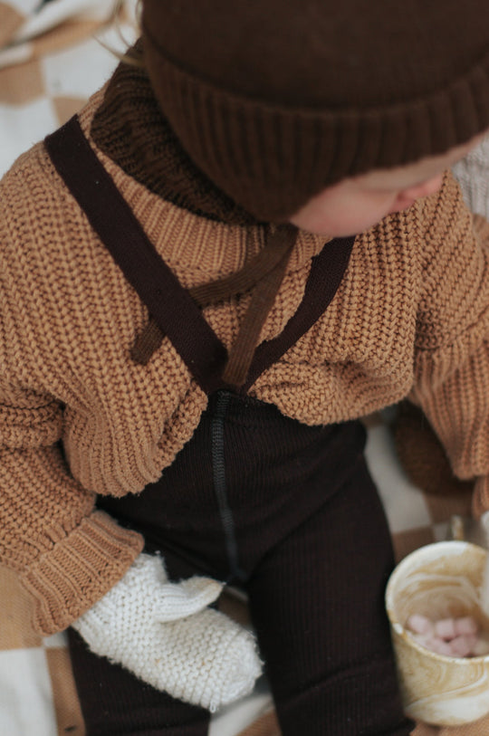 SillySilas® | Wooly Leggings m/seler - Espresso Brown - Torgunns Barneklær AS