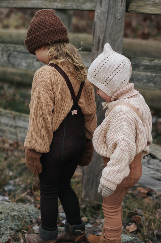 SillySilas® | Wooly Leggings m/seler - Espresso Brown - Torgunns Barneklær AS