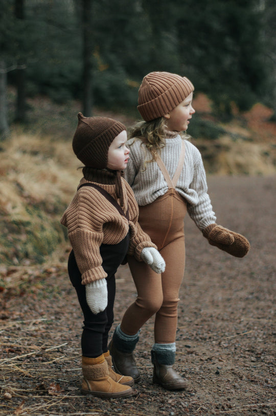 SillySilas® | Wooly Leggings m/seler - Cappuccino Brown - Torgunns Barneklær AS