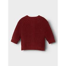 Lil' Atelier Baby EMLEN LIS LS KNIT CARDIGAN - Spiced Apple - Torgunns Barneklær AS