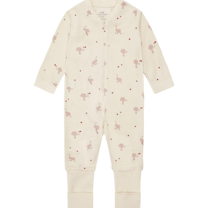 Hust &amp; Claire | Manu Zip Ostrich Pysj Ull/Bambus – Offwhite