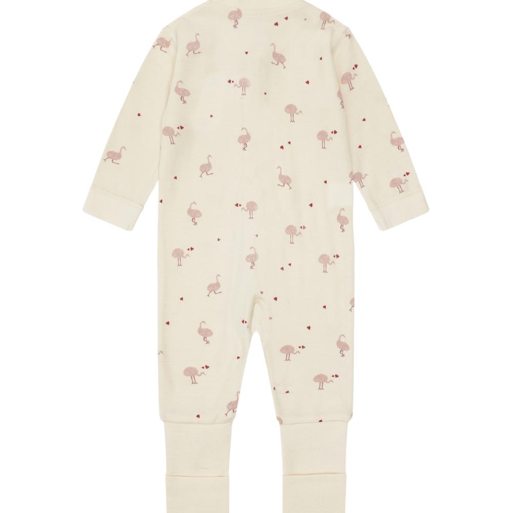 Hust &amp; Claire | Manu Zip Ostrich Pysj Ull/Bambus – Offwhite