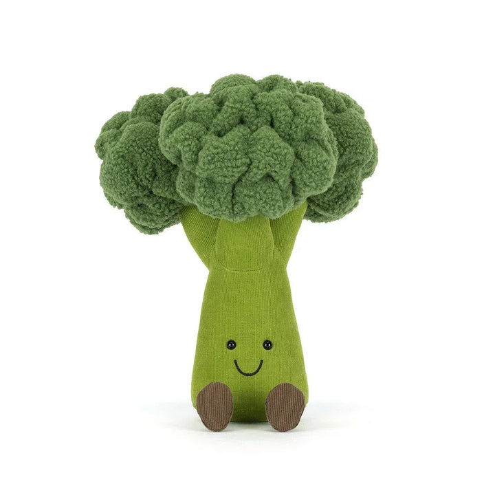 Gullig grønn broccoli-dukke med smil, myk barneleketøy for spedbarn og småbarn