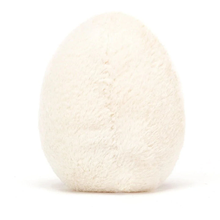 Myk hvit ullkose i eggform for baby og spedbarn, bærekraftig barneklær