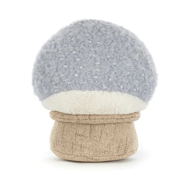 Myk grå soppkose i ull og bomull, perfekt som barneklær eller babyutstyr for små barn.