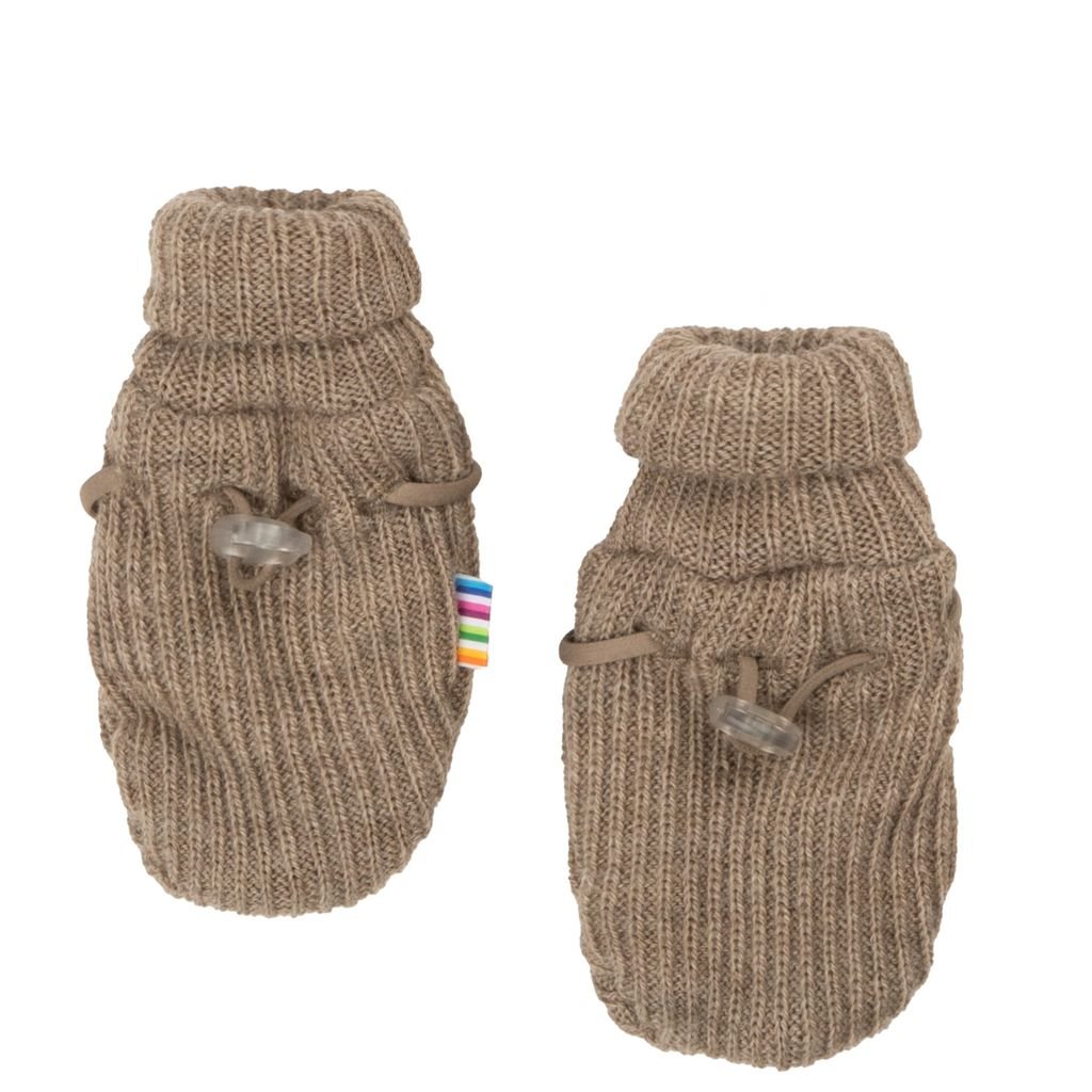 Joha | Ribbestrikkede votter i merinoull – Sandstein | Torgunns Barneklær AS