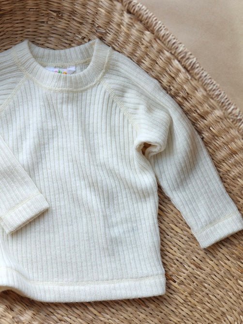 Joha Ull | Ribbestrikket Ullgenser - Natur | Torgunns Barneklær AS