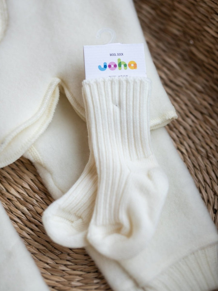 JOHA Ull | Ullsokker Ribb - Natur | Torgunns Barneklær AS