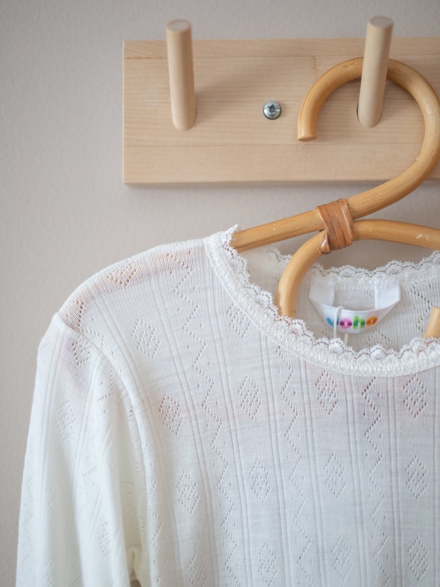 JOHA Ull/Silke | Undertrøye m/Blonde - Offwhite | Torgunns Barneklær AS