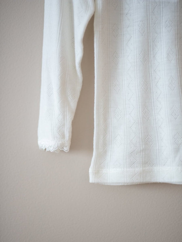 JOHA Ull/Silke | Undertrøye m/Blonde - Offwhite | Torgunns Barneklær AS