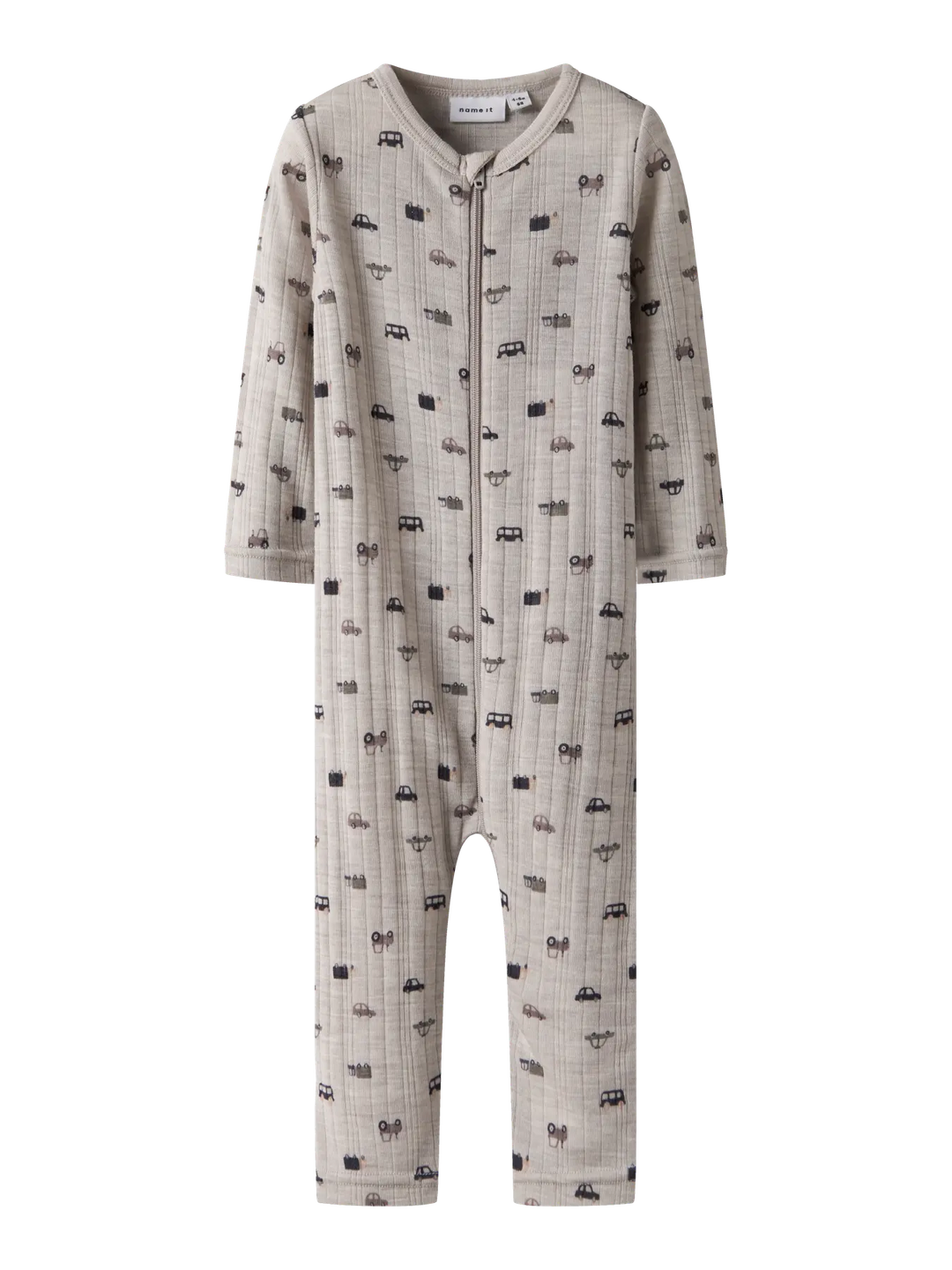 name it baby WANG WOOL NEEDLE NIGHTSUIT NOOS - Nacreous Cloud | Small cars - Torgunns Barneklær AS