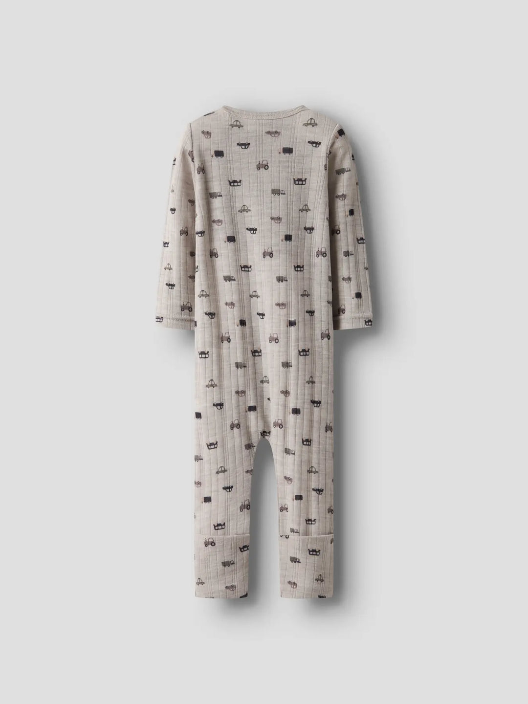 name it baby WANG WOOL NEEDLE NIGHTSUIT NOOS - Nacreous Cloud | Small cars - Torgunns Barneklær AS