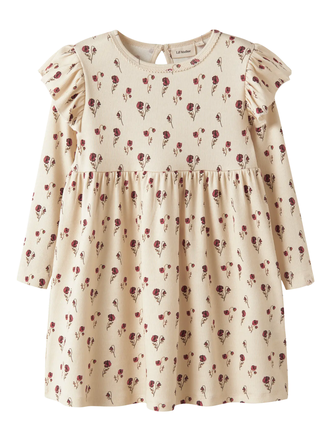 Lil' Atelier Mini LAVO EKK LS DRESS - Turtledove - Torgunns Barneklær AS