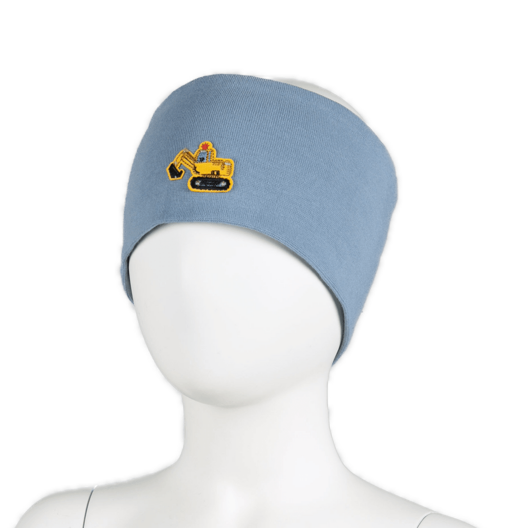 Kivat | Pannebånd m/Vindstopp - Dueblå m/Gravemaskin | Torgunns Barneklær AS