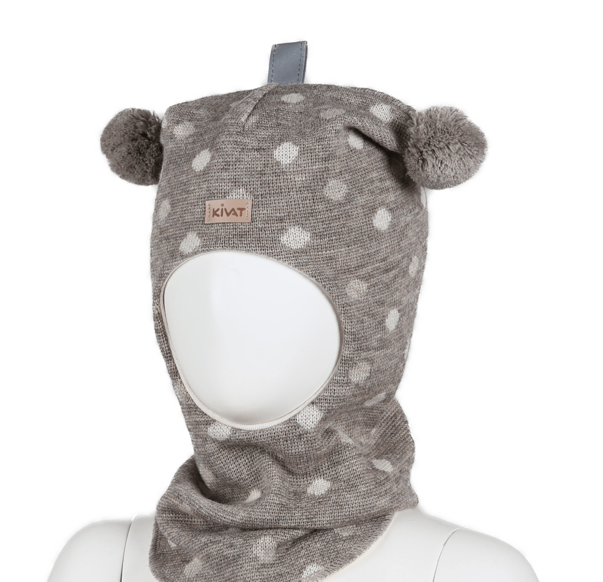 KIVAT ULL | Balaclava Prikkemønster – Ufarget Beige/Sand | Torgunns Barneklær AS