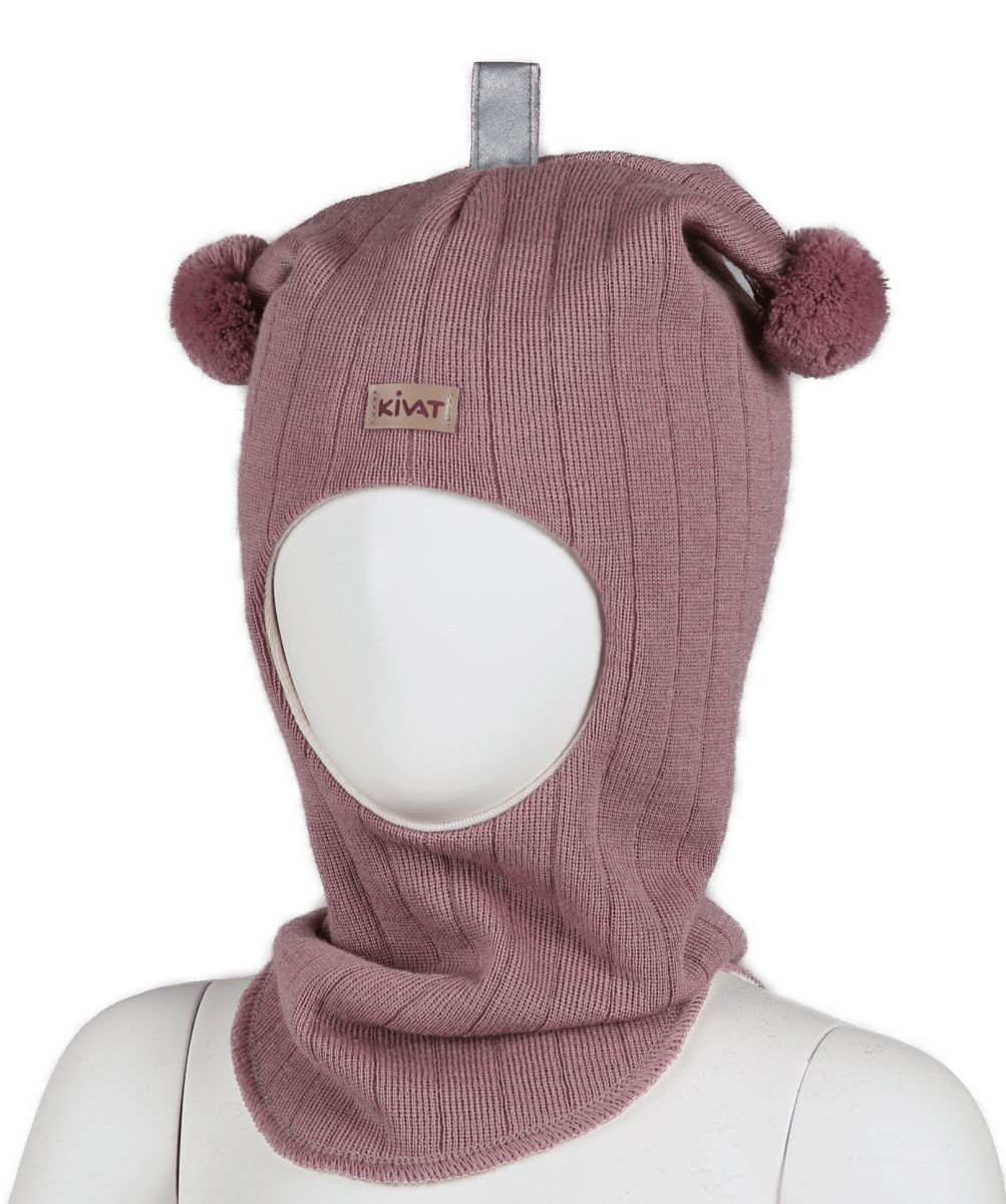 KIVAT ULL | Balaclava Ribb - Gammelrosa | Torgunns Barneklær AS