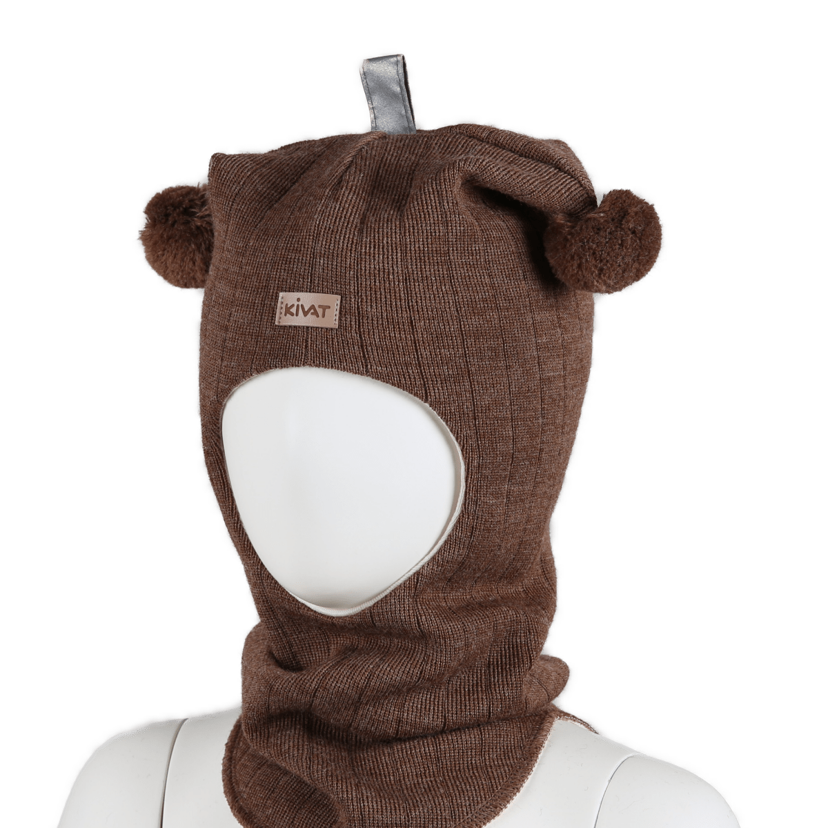 KIVAT ULL | Balaclava Ribb - Sjokolade | Torgunns Barneklær AS