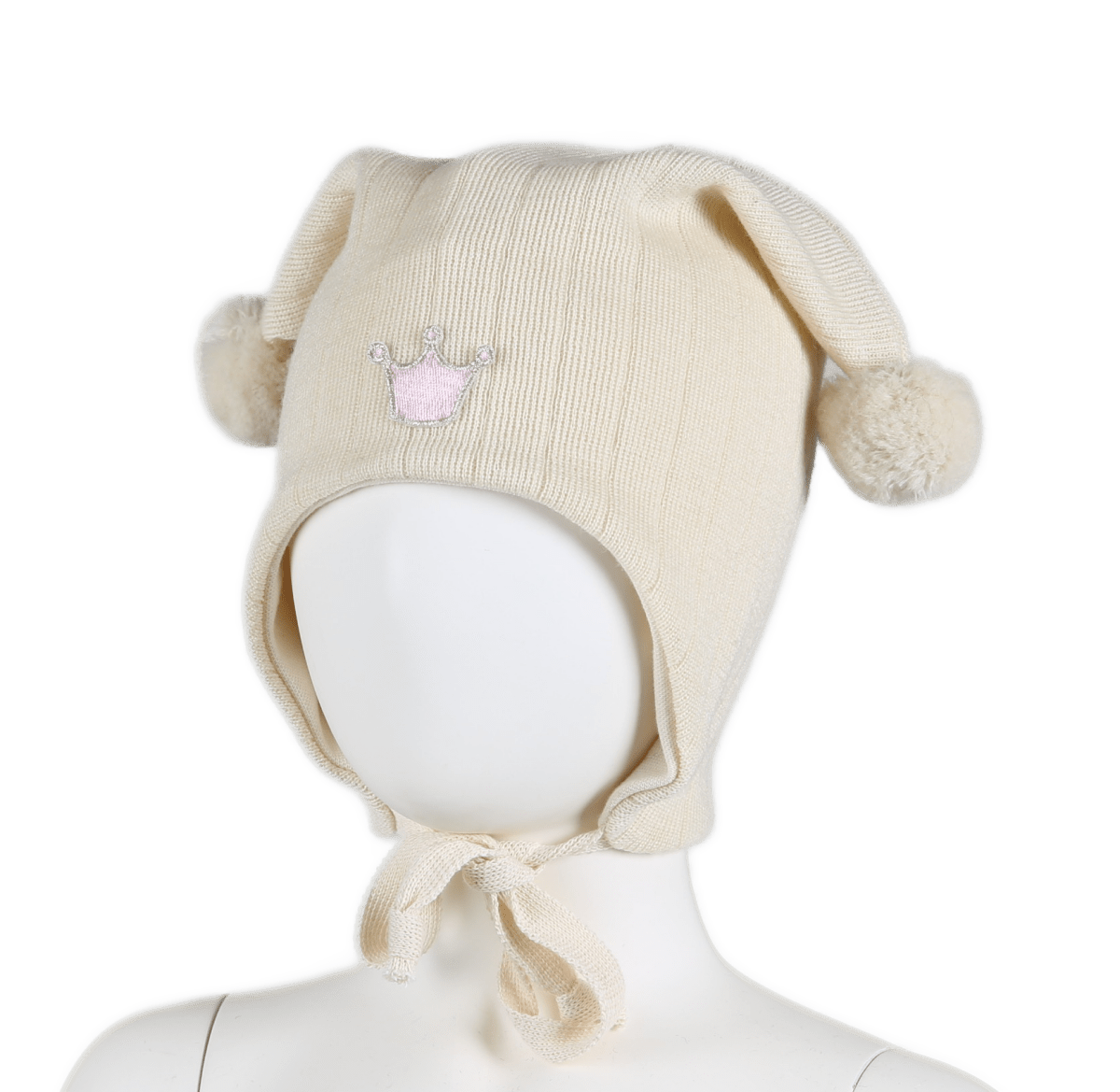 KIVAT ULL | Knyttelue - Offwhite m/Krone | Torgunns Barneklær AS