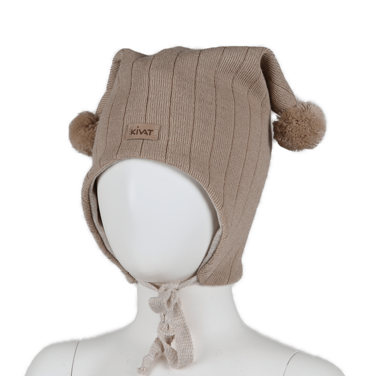 KIVAT ULL | Knyttelue Ribb – Lys Beige | Torgunns Barneklær AS