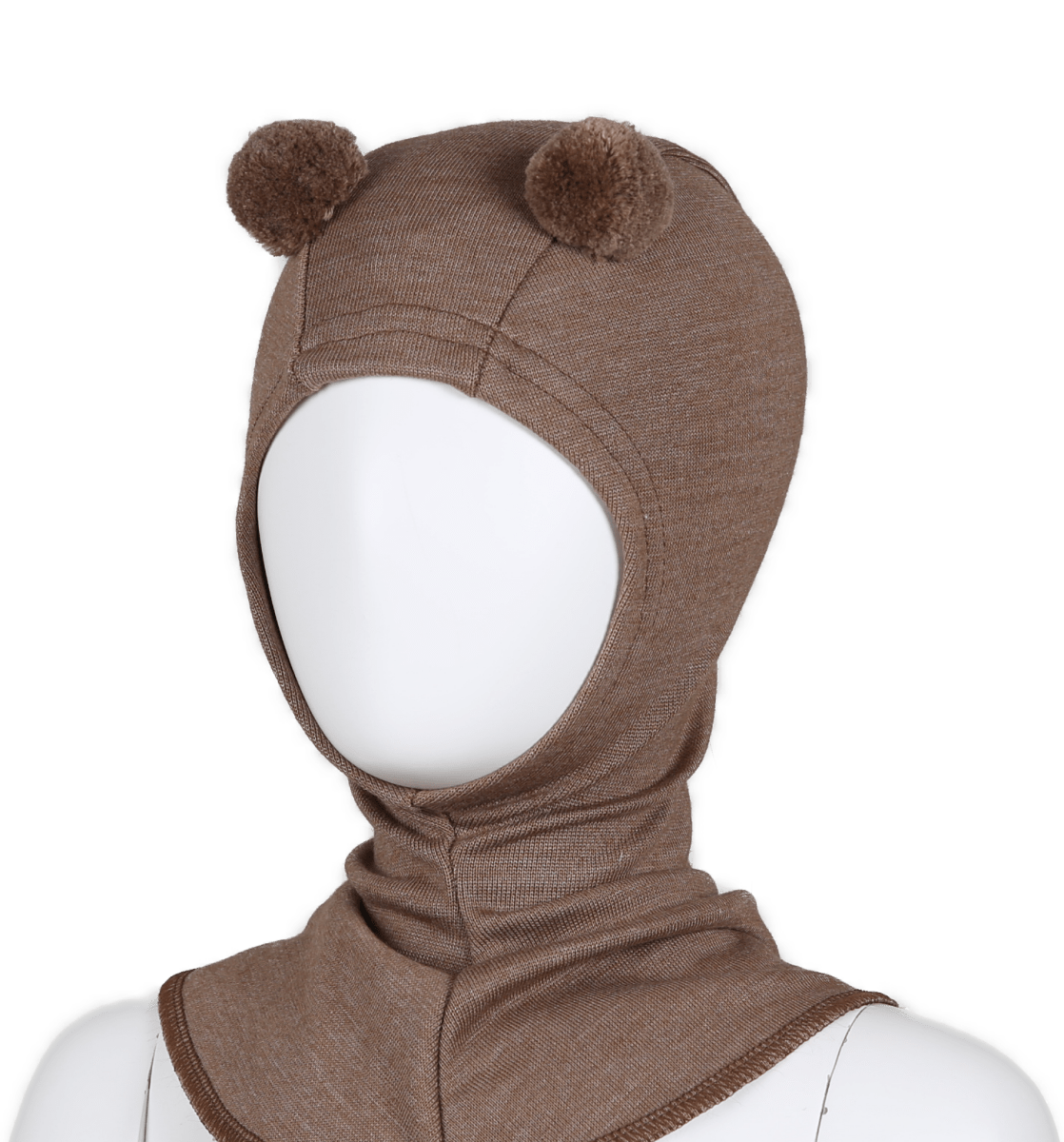 Kivat | Ull/silke balaclava - Sjokoladebrun | Torgunns Barneklær AS