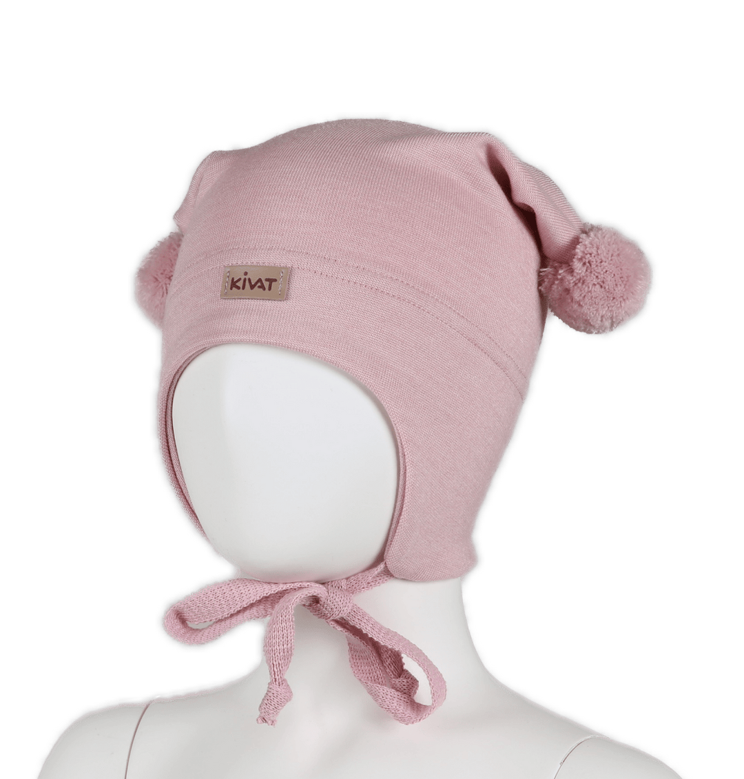 Kivat | Ull/silke knytelue m/vindstopp - Pudderrosa | Torgunns Barneklær AS