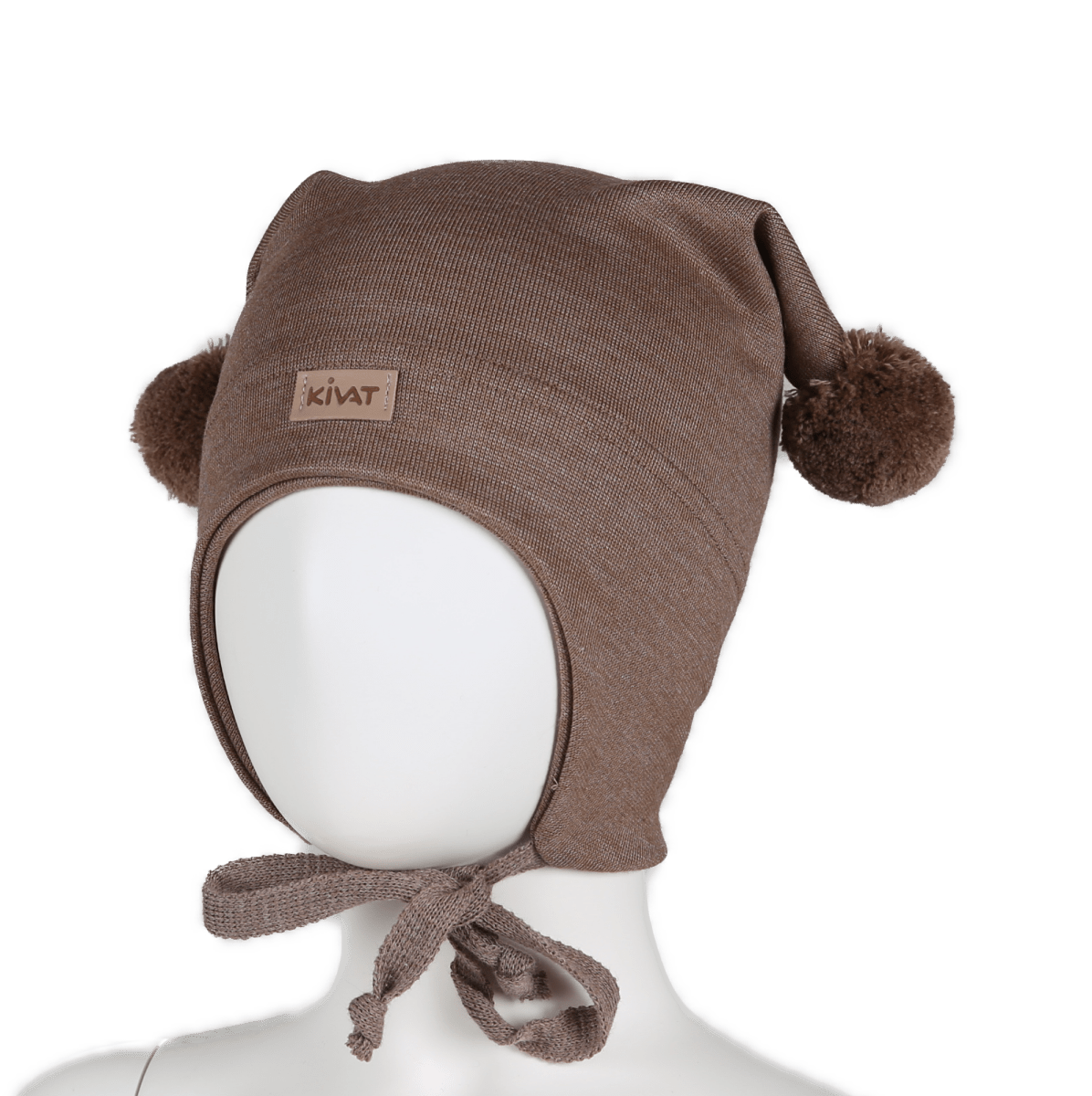 Kivat | Ull/silke knytelue m/vindstopp - Sjokoladebrun | Torgunns Barneklær AS