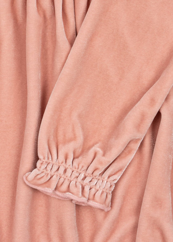 Konges Sløjd | Gia Bow Dress fløyelskjole – Mellow Rose | Torgunns Barneklær AS