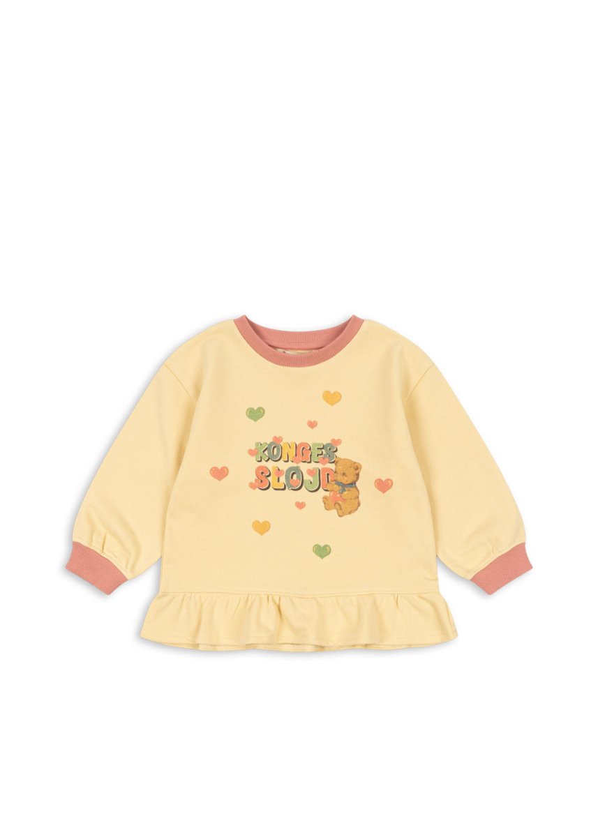 Konges Sløjd SPOTTY Frill Sweat GOTS – Banana Crepe | Torgunns Barneklær AS