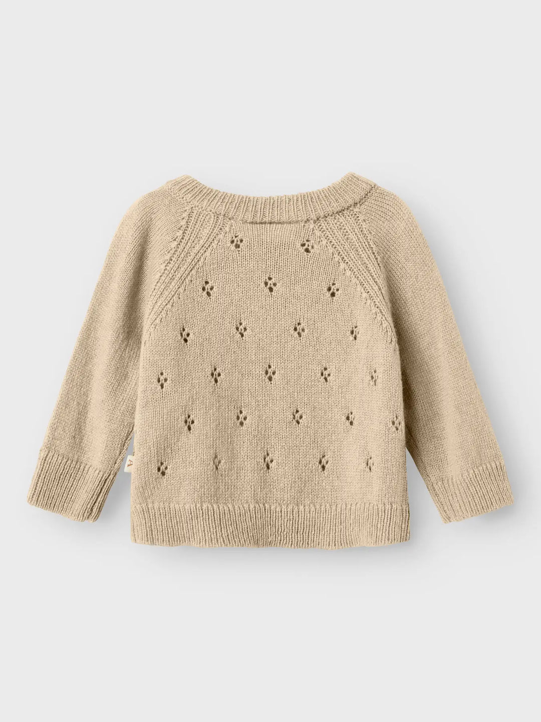 Lil' Atelier Baby WOOL NALIO LS WRAP KNIT - Safari Melange - Torgunns Barneklær AS