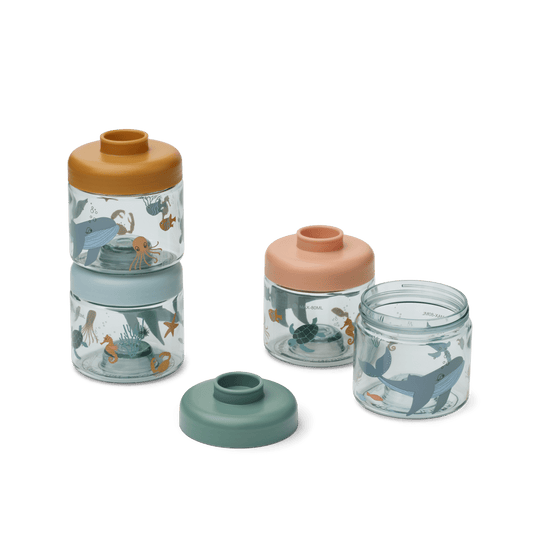 LIEWOOD Dominique Baby Food Tritan Boxes 4pk - Sea creature/Sandy | Torgunns Barneklær AS