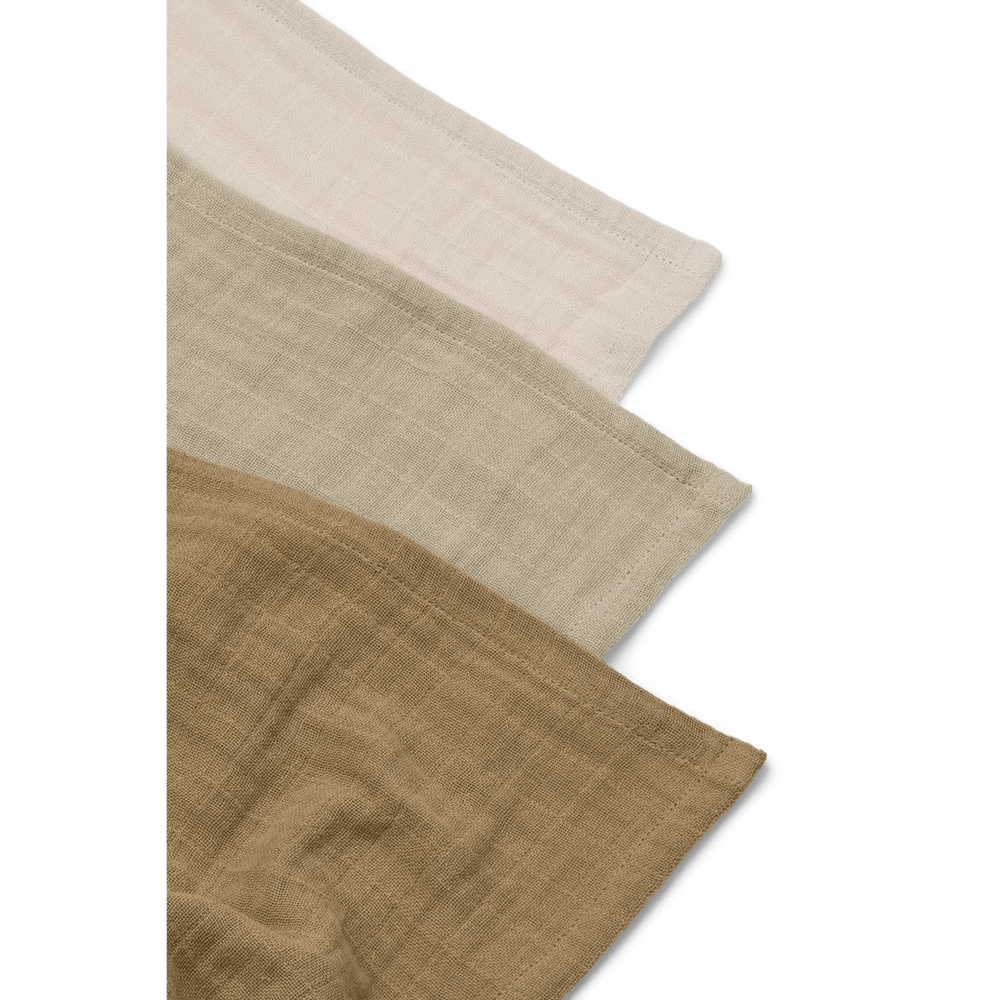 LIEWOOD Lewis Muslin Cloth 3pk - Sandy mix | Torgunns Barneklær AS