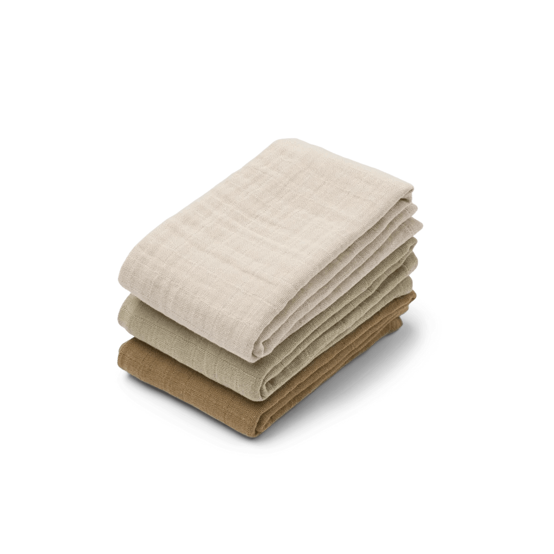 LIEWOOD Lewis Muslin Cloth 3pk - Sandy mix | Torgunns Barneklær AS