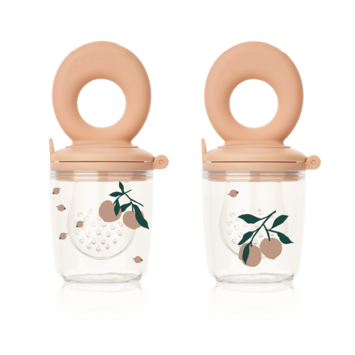 LIEWOOD Miranda Printed Food Feeder 2pk - Peach | Torgunns Barneklær AS