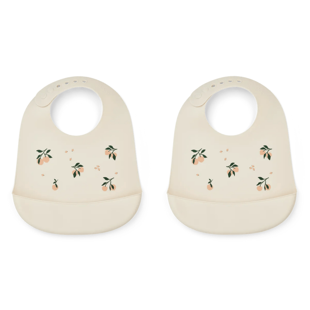 LIEWOOD Tilda Silicone Bib 2pk - Peach/Sea shell mix | Torgunns Barneklær AS