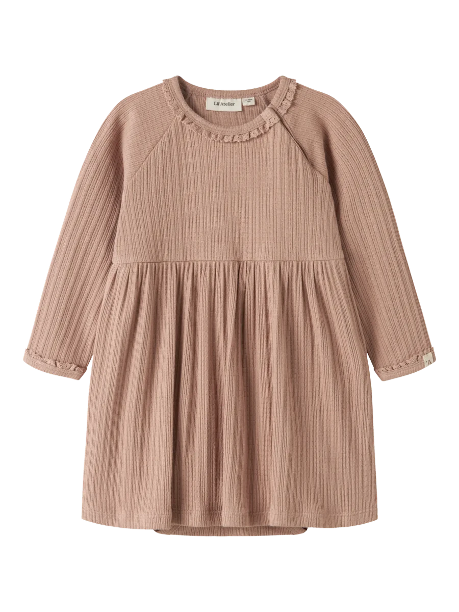 Lil' Atelier Baby BABETTE LS BODY DRESS - Roebuck | Torgunns Barneklær AS